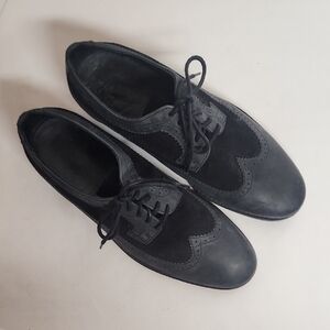 Brusque Size 43/10 Classic Wingtip Black Mens Leather Quality Oxford Shoes